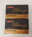 2- 20 ROUND BOXES 223 PMC BRONZE AMMO