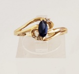 10K YELLOW GOLD SAPHHIRE RING SIZE 6.5