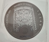 2018 1 CLAY REPUBLIC OF KOREA COIN 999 FINE SILVER