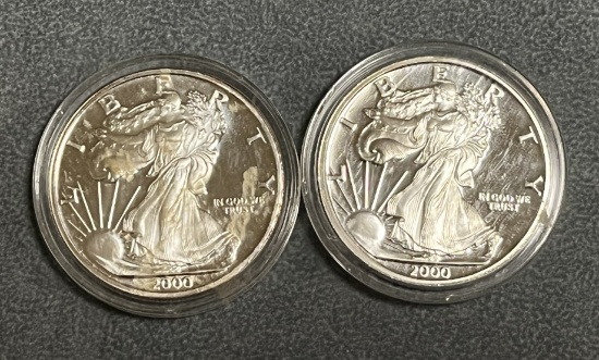 LOT OF 2 1OZ SILVER ROUNDS