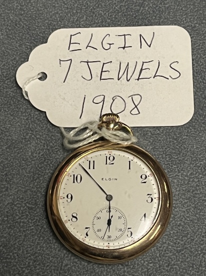 ELGIN 7 JEWEL POCKET WATCH CIRCA 1908