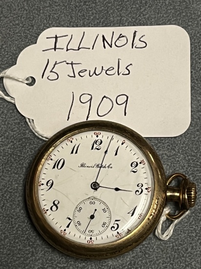 ILLINOIS 15 JEWEL POCKET WATCH CIRCA 1909
