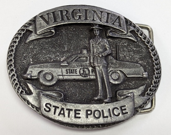 VINTAGE VIRGINIA STATE POLICE BELT BUCKLE