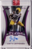 2020 LEAF TRINITY CLEAR JUSTIN JEFFERSON SSP /40 AUTO ROOKIE CARD