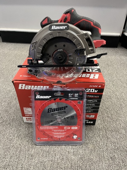 NEW IN BOX BAUER 20V CIRCULAR SAW WITH BLADE