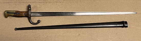 FRENCH BAYONET WITH SCABBARD INSCRIBED PARIS 1880