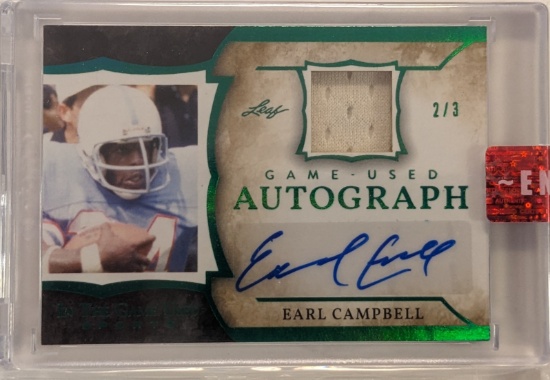 LIMITED EDITION #2 OF ONLY 3 EVER MADE AUTOGRAPHED CARD OF EARL CAMPBELL
