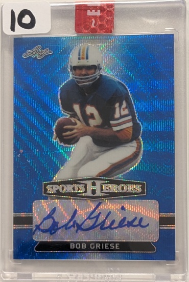INCREDIBLE BOB GRIESE HOF AUTOGRAPHED CARD 1 OF ONLY 1 EVER MADE