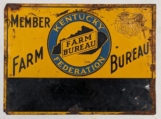 KENTUKY FARM BUREAU VINTAGE METAL SIGN 14"X10"