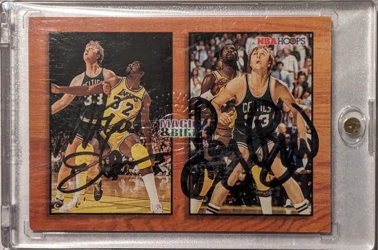 1994 (PACK PULLED) SKYBOX #MB1 MAGIC JOHNSON & LARRY BIRD AUTO CARD
