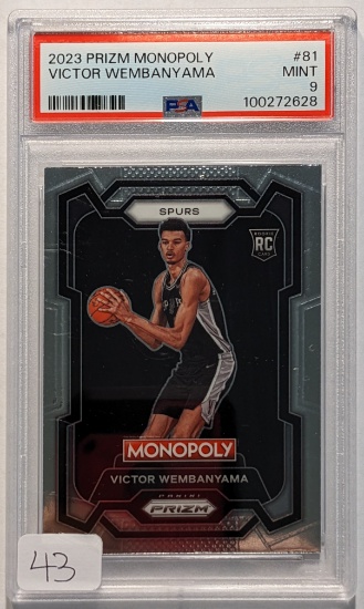 2023 PRIZM MONOPOLY PSA MINT 9 VICTOR WEANYAMA ROOKIE CARD
