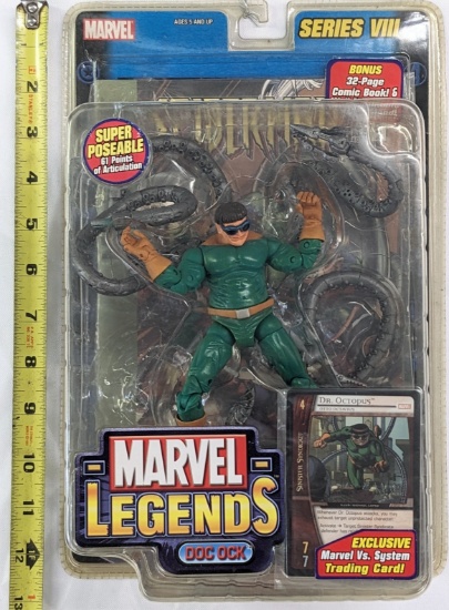 2004 MARVEL LEGENDS DR. OCTOPUS "DOC OC" W/ CARD & COMIC BOOK (OPEN BOX)