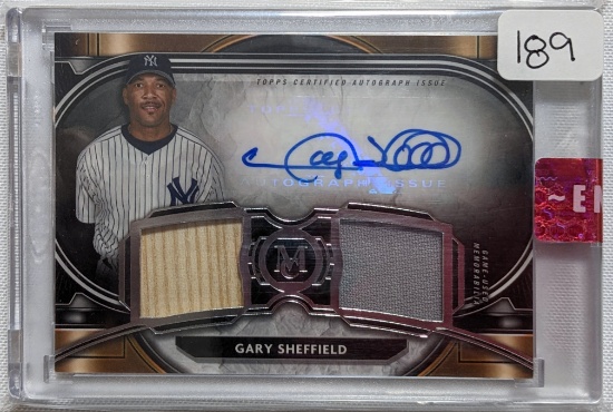 2021 TOPPS SIGNATURE SWATCHES DUAL RELIC AUTO CARD OF HALL OF FAMER GARY SHEFFIELD