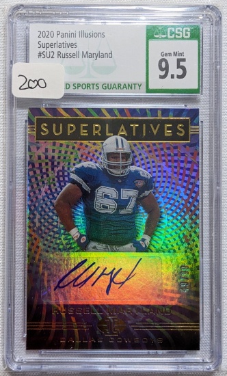 2020 PANINI ILLUSIONS #49 OF ONLY 99 "SUPERLATIVES" RUSSELL MARYLAND CSG PERFECT GEM MINT 9.5