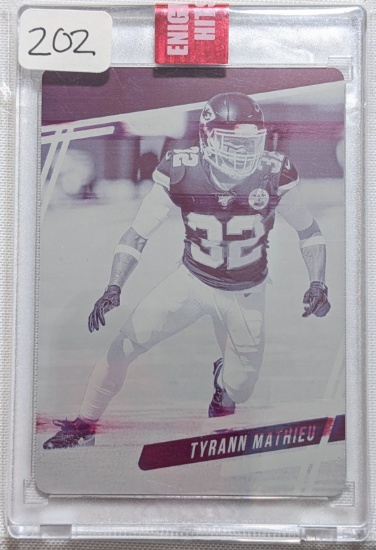 2020 PANINI PRESTIGE TRUE 1 OF 1 PRINT PLATE OF STAR FOOTBALL PLAYER TYRANN MATHIEU