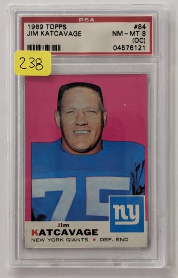 1969 TOPPS #84 JIM KATCAVAGE (TOUGH GRADE) PSA NM-MINT 8 (OC)