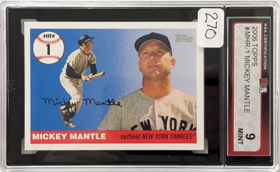 2006 TOPPS MHR-1 MICKEY MANTLE CARD GRADED KSA MINT 9