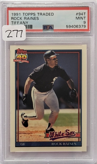 RARE 1991 TIFFANY TOPPS TRADED ROCK RAINES CARD GRADED PSA MINT 9