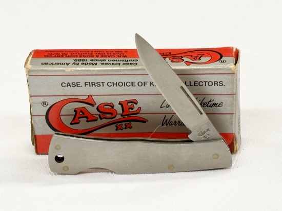 CASE XX 059L SS 7 DOT EXECUTIVE STAINLESS STEEL LOCKBACK POCKET KNIFE W/ BOX & INSERTS