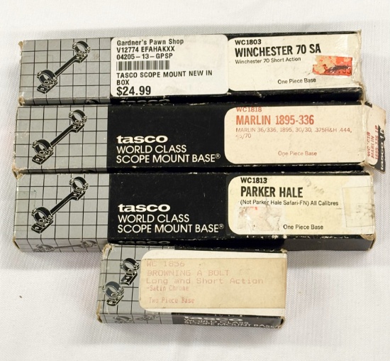 LOT OF 4 TASCO SCOPE BASE MOUNTS