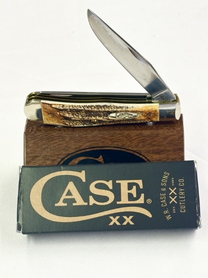 CASE XX BONE STAG TRAPPER KNIFE