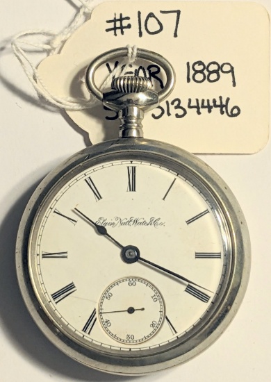 ELGIN "ELGIN NAT'L WATCH CO" POCKETWATCH GRADE:103 MODEL:3 YR:1889 17J 18SIZE RUNNING