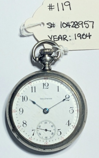 WALTHAM 7JEWEL 18SIZE GRADE:NO.18 MODEL:1883 YEAR:1906 NON-RUNNING S#15219996