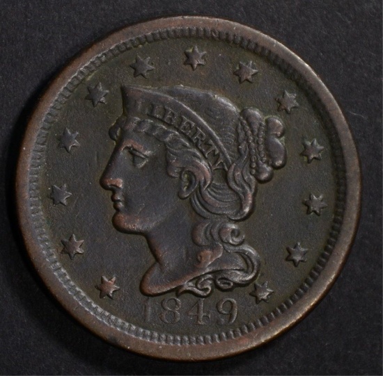 1849 LARGE CENT XF - BETTER DATE