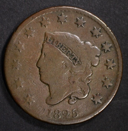 1825 LARGE CENT G/VG