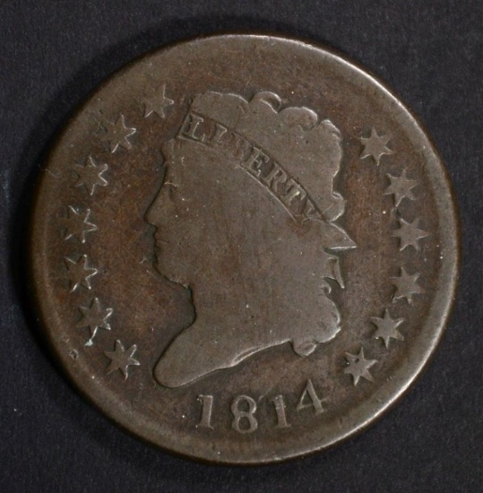 1814 CLASSIC HEAD LARGE CENT G/VG