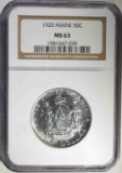 1920 MAINE COMMEM HALF DOLLAR, NGC MS-63