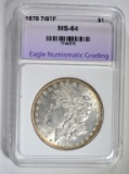 1878 7/8 TF MORGAN SILVER DOLLAR, ENG CH/GEM BU