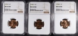 3 - 1954-S LINCOLN CENTS NGC MS66 RD