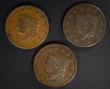 1831, 1832, 1833 LARGE CENTS VG
