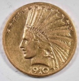 1910-D $10.00 INDIAN GOLD  XF