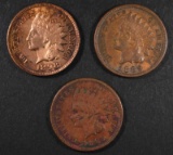 1889, 1898 & 1885 INDIAN HEAD CENTS