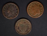 (3) CIVIL WAR TOKENS- ARMY & NAVY, UNION, & PEACE