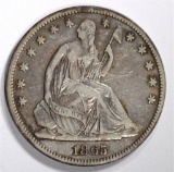 1865 SEATED HALF DOLLAR VF/XF
