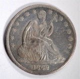 1862 SEATED HALF DOLLAR VF