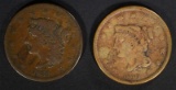 1839 LARGE CENT VG & 1840 LARGE CENT FINE