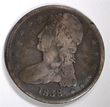 1838 CAPPED BUST REEDED EDGE  HALF DOLLAR