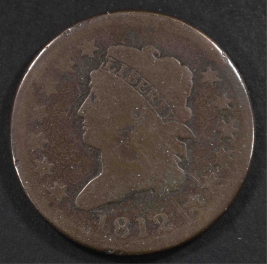 1812 CLASSIC HEAD LARGE CENT, G/VG