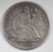 1870-S SEATED HALF DOLLAR, VF BETTER DATE