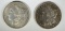 2 - 1880-O MORGAN DOLLARS; 1-XF, 1-XF/AU
