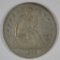 1866 SEATED DOLLAR, AU/BU