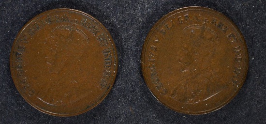 2-1924 CANADA ONE CENTS, FINE KEY DATE