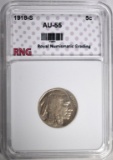 1918-S BUFFALO NICKEL RNG AU/BU