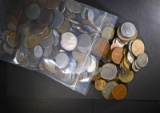 5 POUNDS OF MIXED FOREIGN COINS -COLLECTORS LOOK!