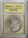 1878-CC MORGAN DOLLAR USCG CH BU VAM 15