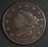 1823/2 LARGE CENT, FINE -KEY DATE